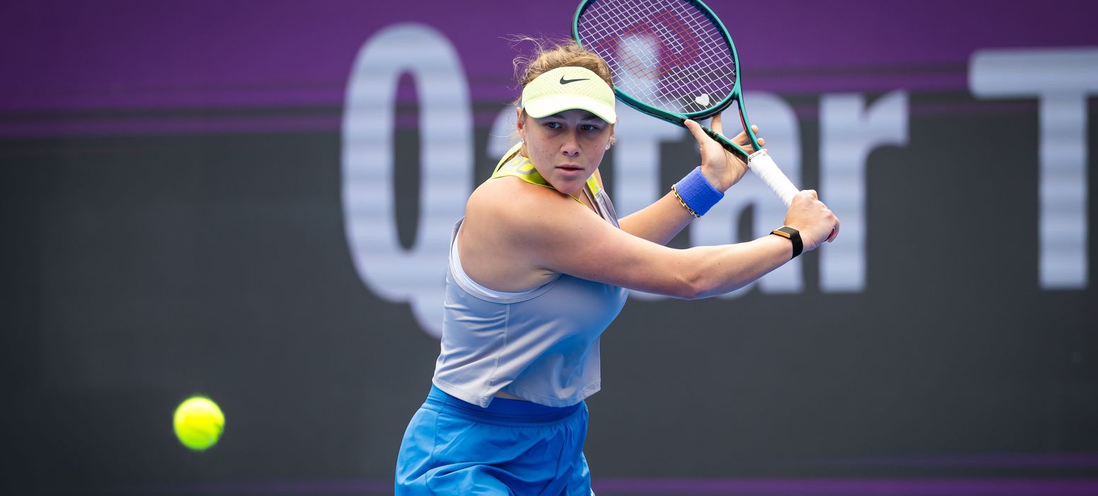 Amanda Anisimova Qatar 2026 practice