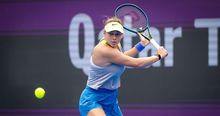Amanda Anisimova Qatar 2026 practice